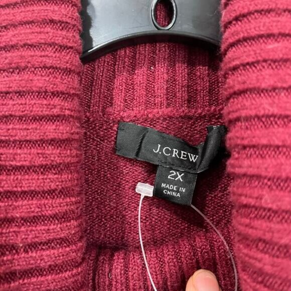 J. Crew Turtleneck Sweater Plus Size 2X Alpaca Merino Wool Blend Red - Picture 3 of 6